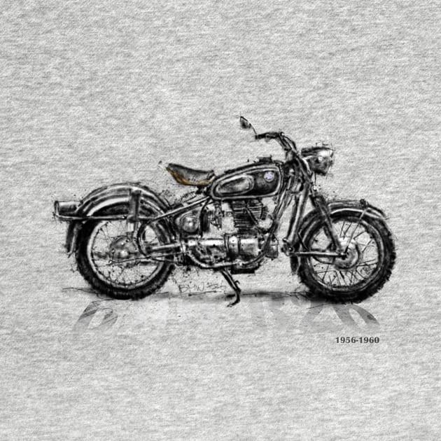 BMW R26 Sketch Painting by HelloDisco